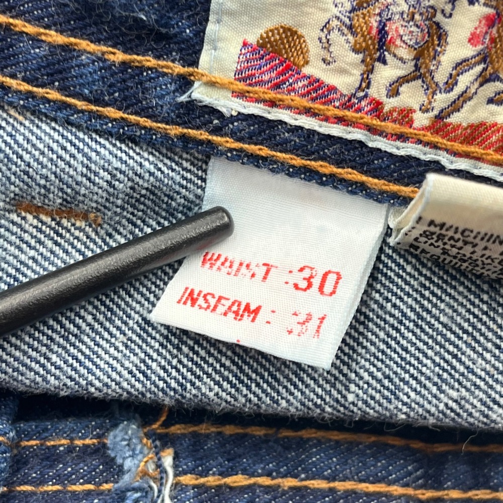 Vintage Diamond Double U Jeans Dark Wash Red Contrast Stitch Denim 30x31 - Picture 5 of 9